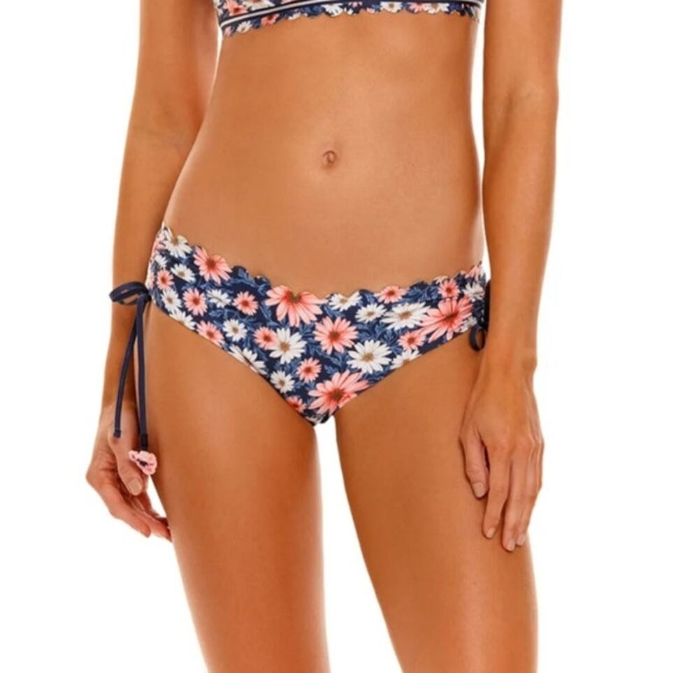 Agua Bendita Ross Eda Bikini Bottom Floral Daisy Blue Size XL NWT